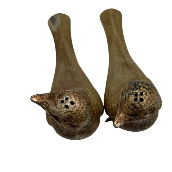 Salt & Pepper Shakers Pheasant Brass Bird MCM Figurine Vintage Heavy - Picture 13 of 15